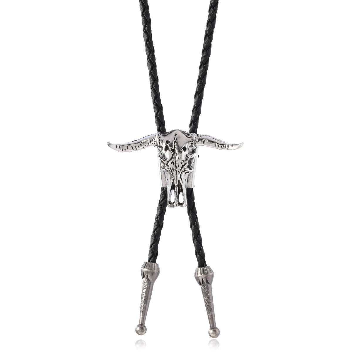 Men's Personality Alloy Tiger Deer Denim Polo Leather Tie Necklaces