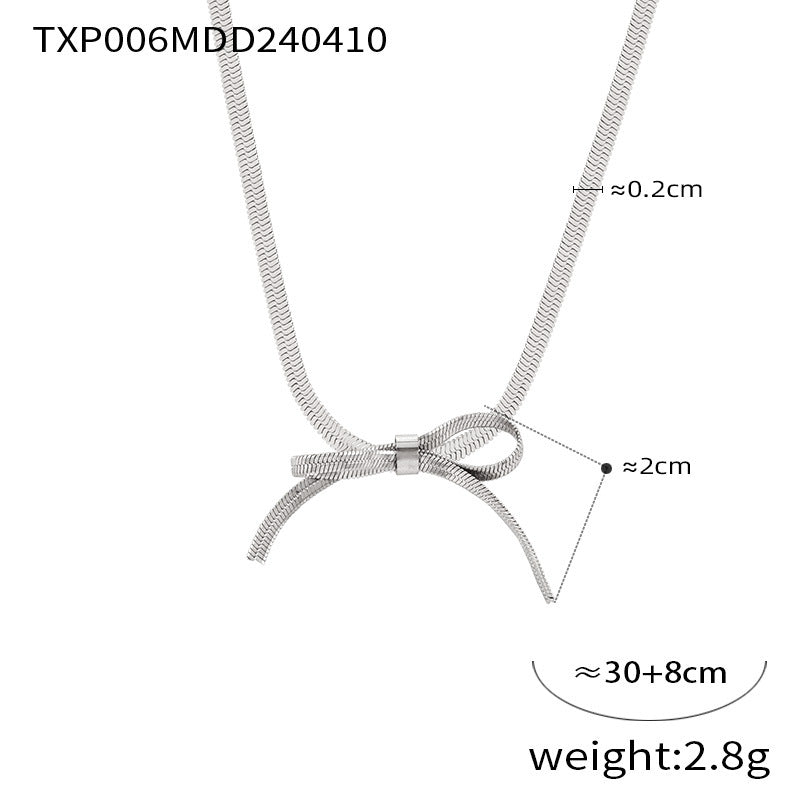Korean Style Simple Sweet Personality Bow Geometric Chain Like Flat Pendants