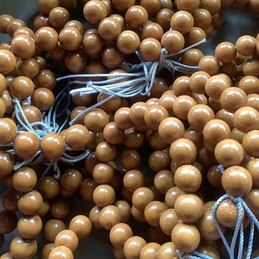Perfect Circle Light Bead Zi Jin Shu Bodhi Yellow Skin Bracelet