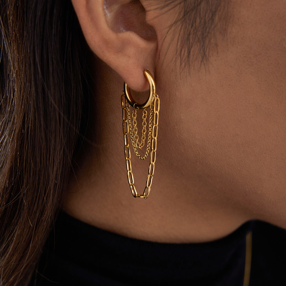 Women's Titanium Steel Tassel Light Luxury High-grade Earrings