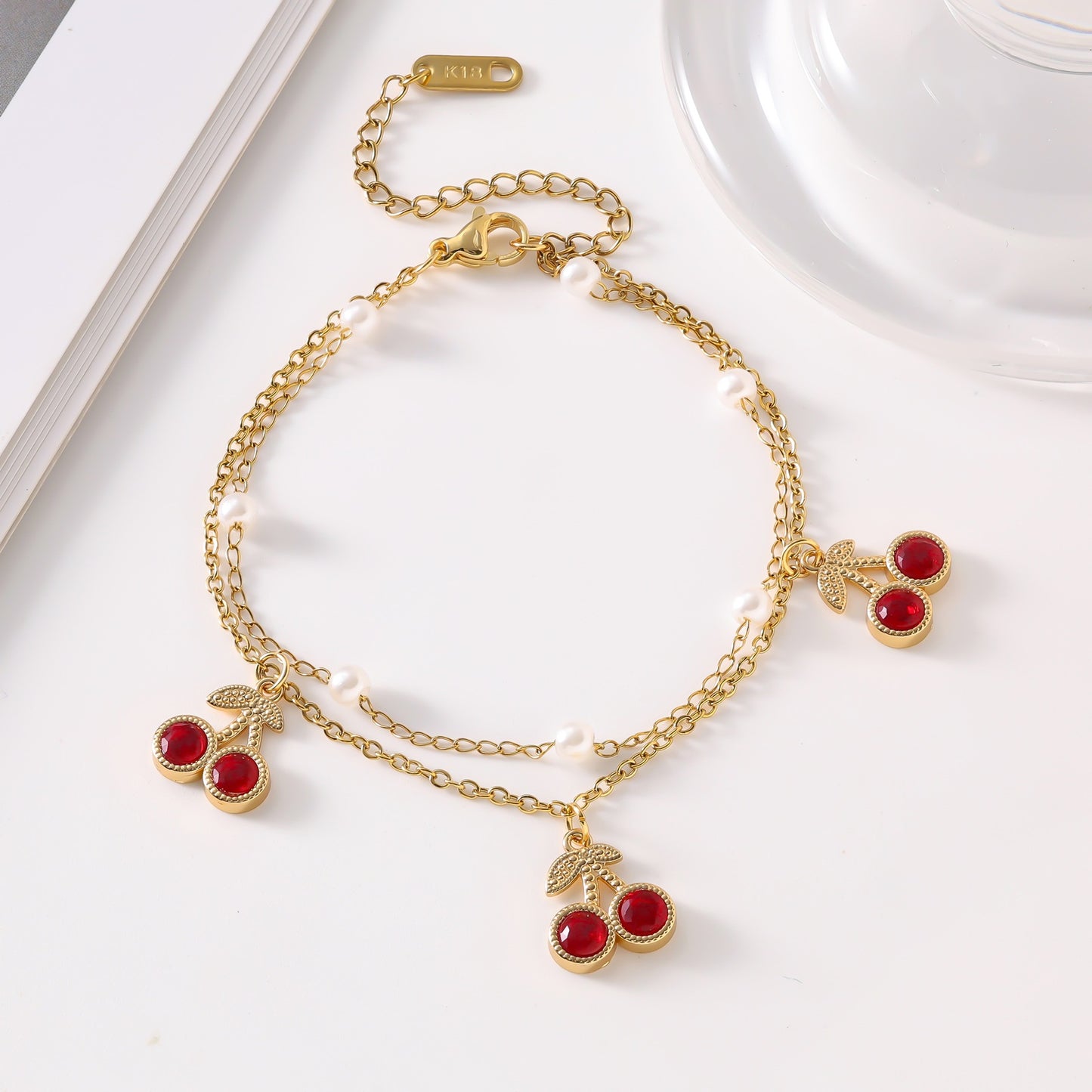 Steel Cherry Strawberry Crab Dolphin Turtle Fashion Inlaid Bracelets
