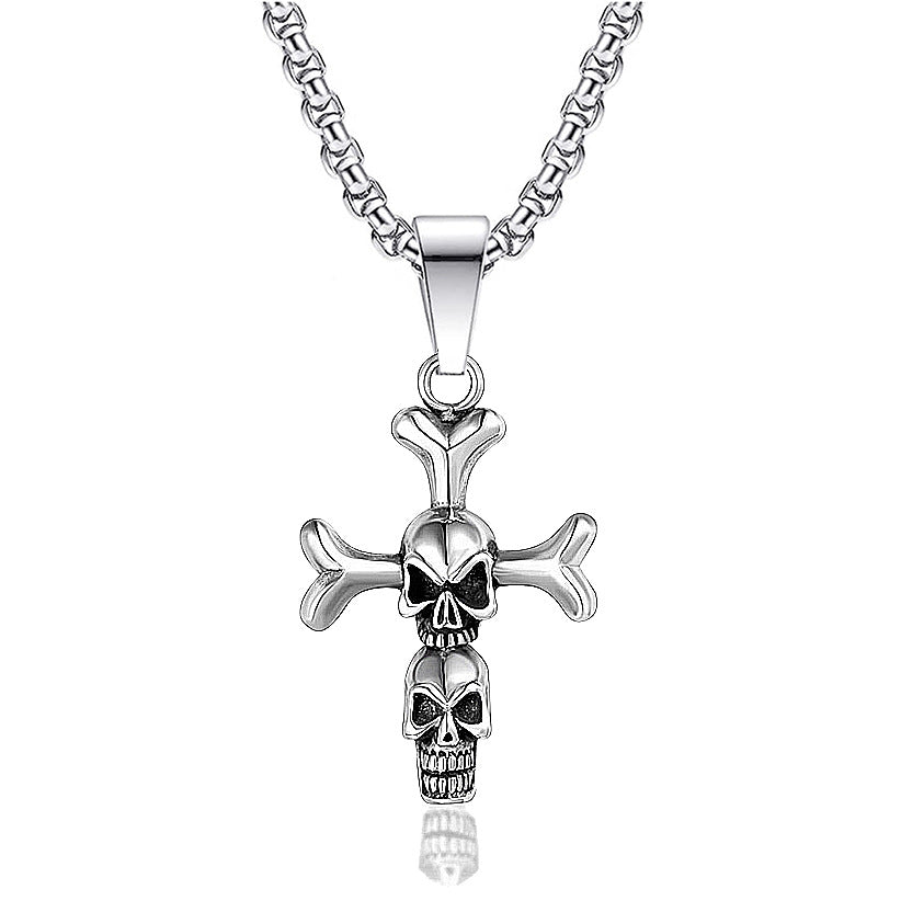 Men's Personality Trend Skull Sheep Head Titanium Necklaces