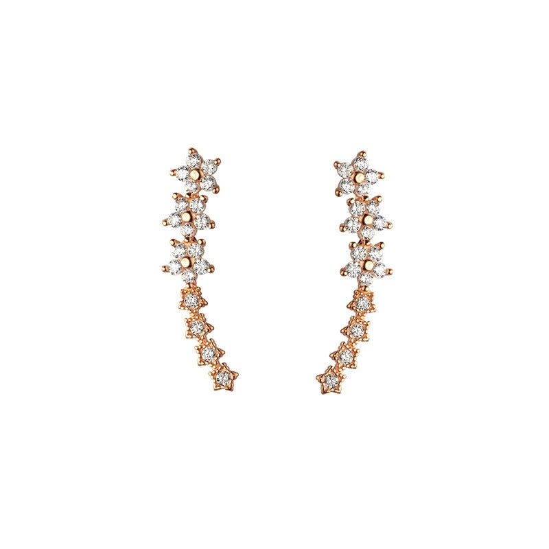 Style Diamond Embedded Star Ear Clip Design High-grade Cold Stud Earrings