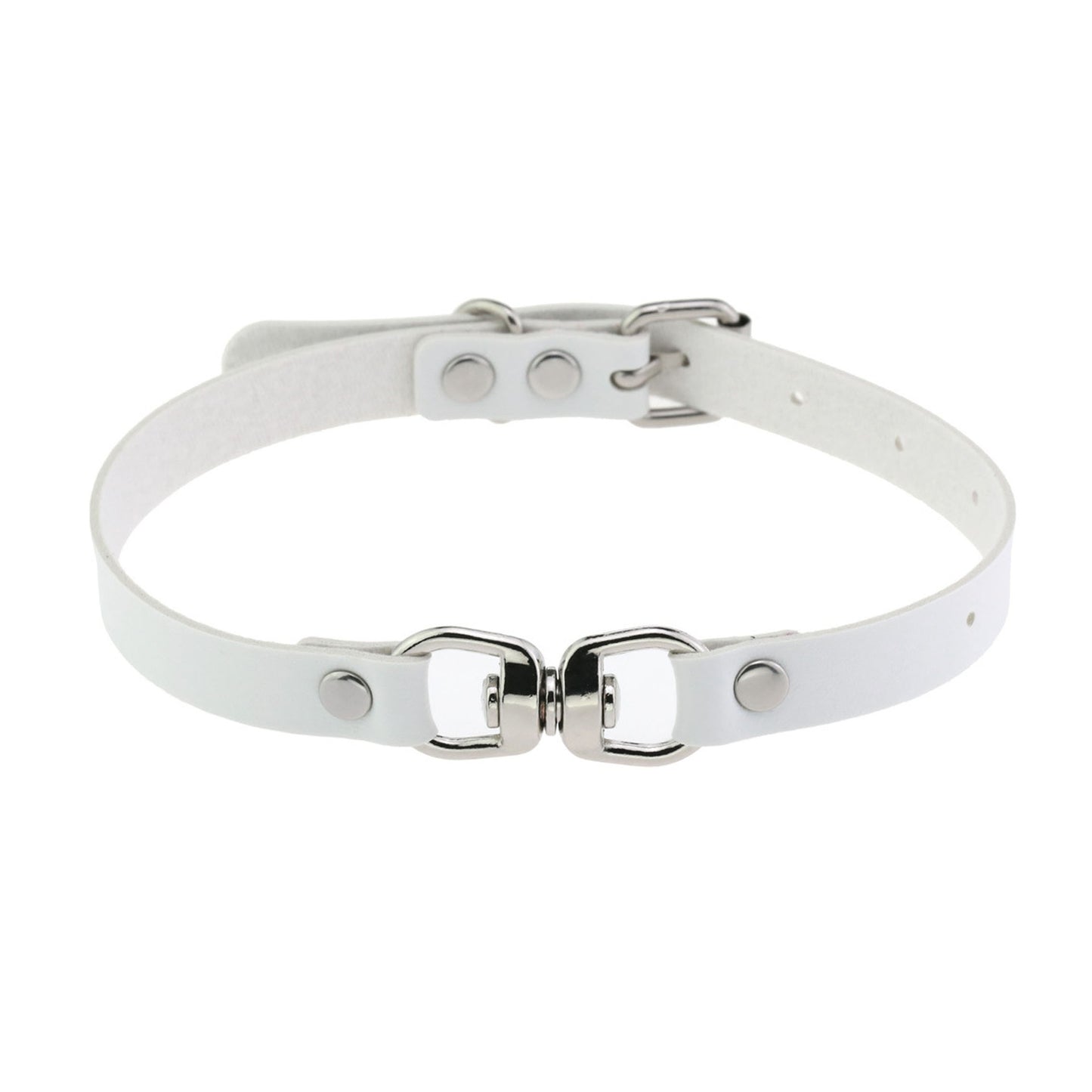Special Interest Light Luxury Neckband Leather Metallic Decorative Button Collar
