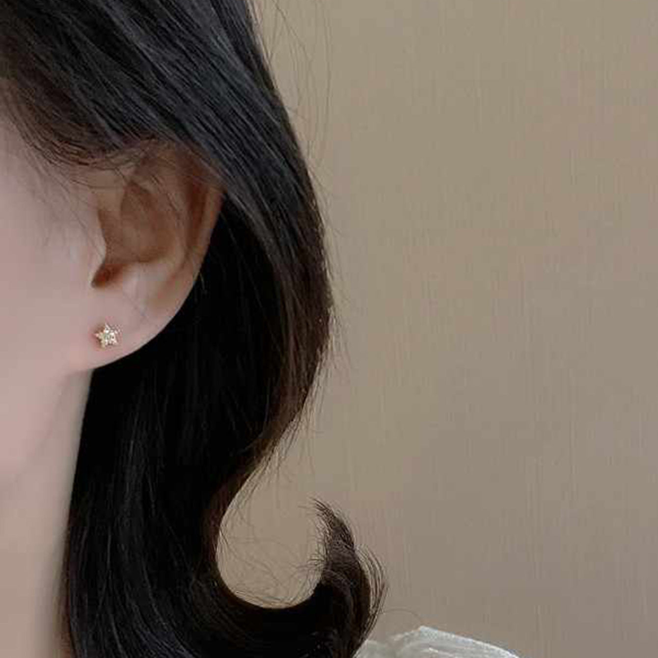 Rhinestone Mini Pentagram Female Korean Style Exquisite Small Light Luxury Rings
