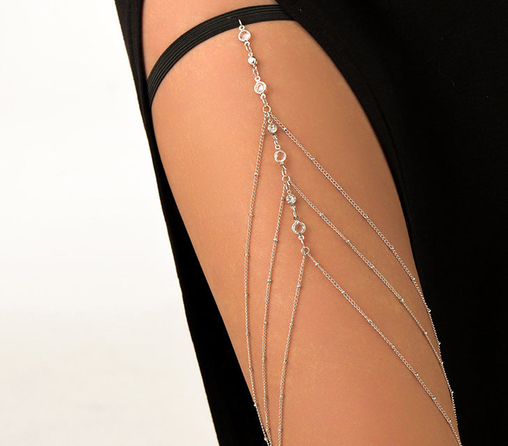 Women's Chain Leg Gold Sexy Big Diamond Clip Anklets