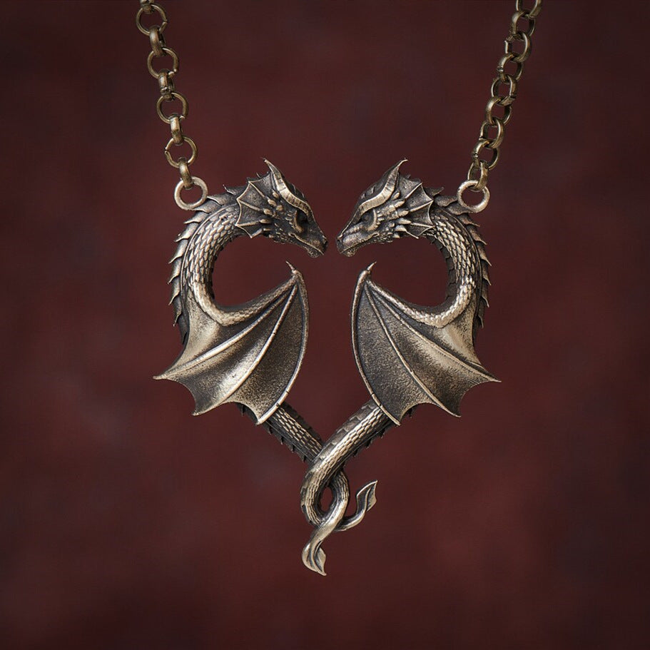 Dragon Love Heart Symbol Medieval Jewelry Necklaces