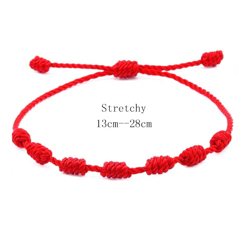 Women's Knot Lucky Hand-woven Adjustable Zodiac Anniversary Year Red Carrying Strap Bracelet