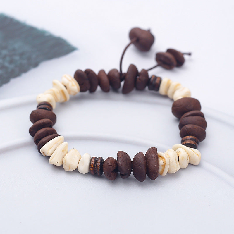 Natural Handmade Real Coffee Bean Stone Passion Bracelets