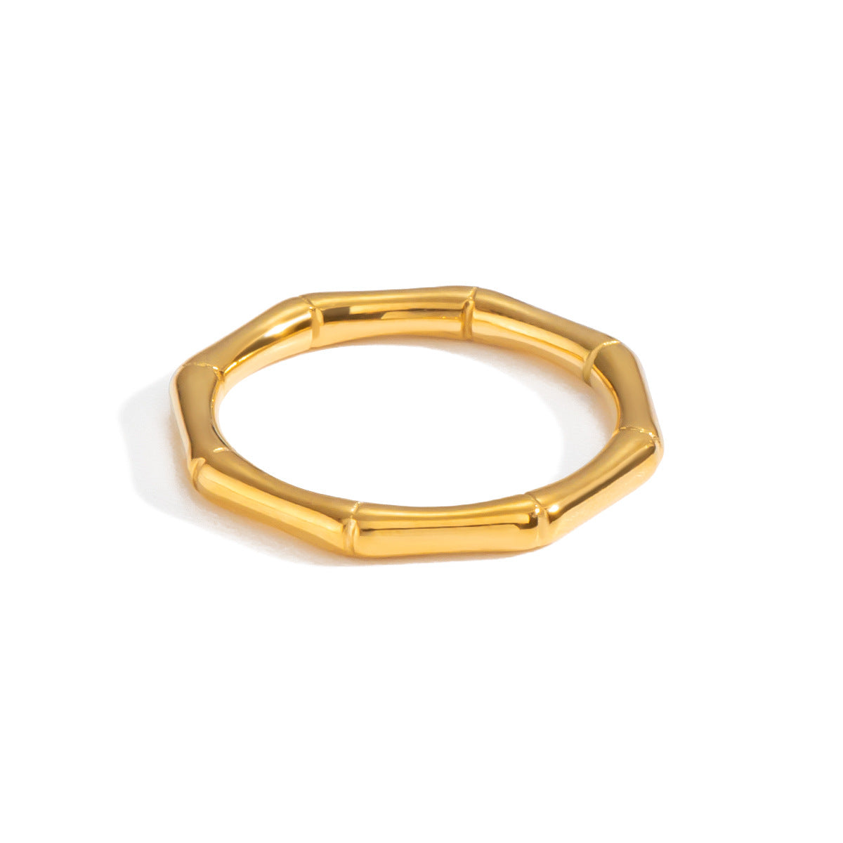 Simple Style Stainless Steel Gold-plated Bamboo Rings