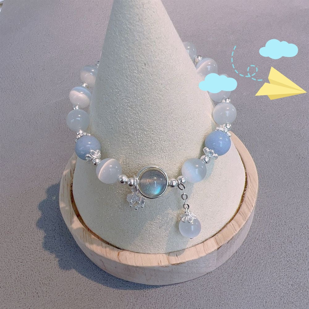 Butterfly Female Design Gray Moonlight Gift Bracelet
