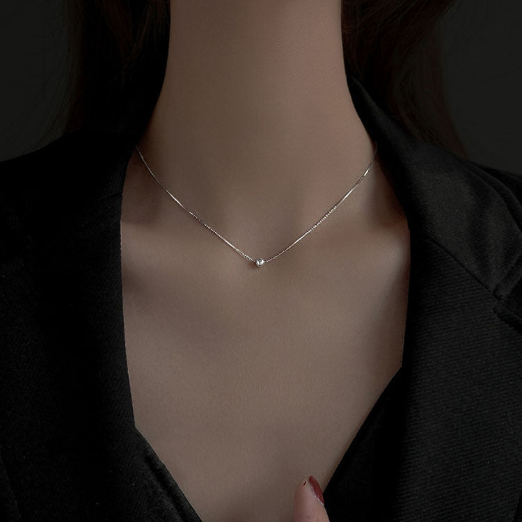 Classic Lucky Beads Simple Personalized Cold Style Golden Bean Clavicle Necklaces