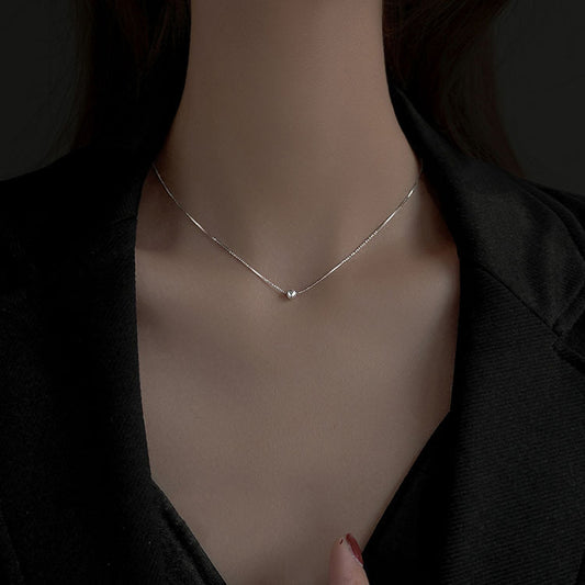 Classic Lucky Beads Simple Personalized Cold Style Golden Bean Clavicle Necklaces