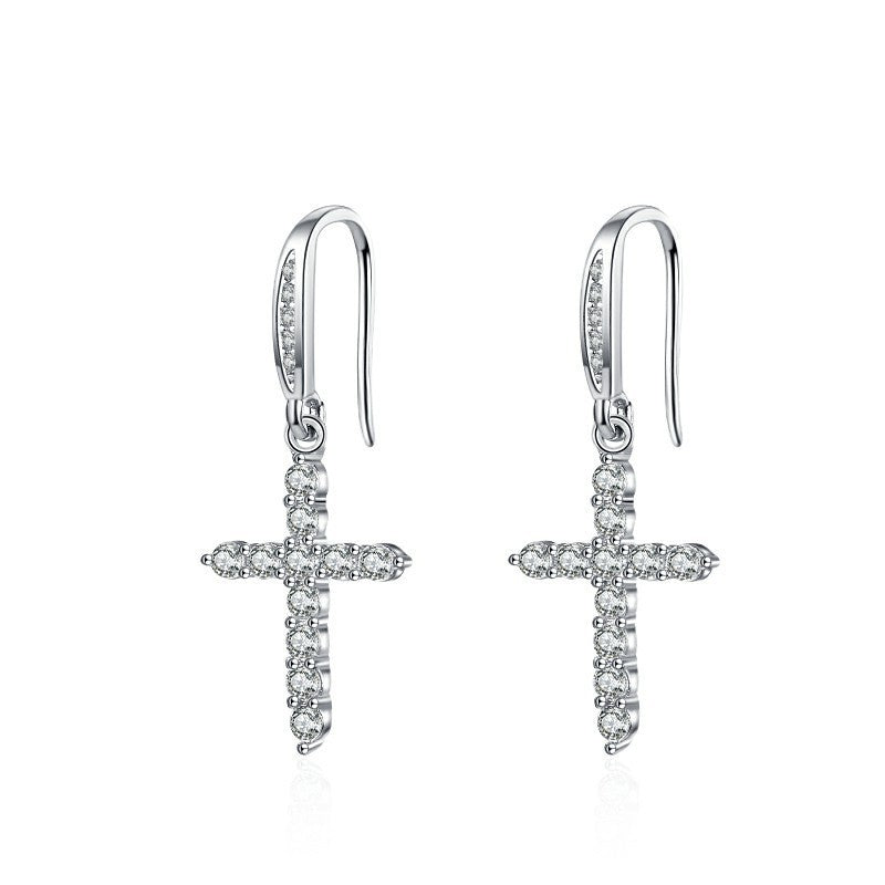Women's Cross Ear Hook Elegant For Simple Fine Trendy Cold Stud Earrings