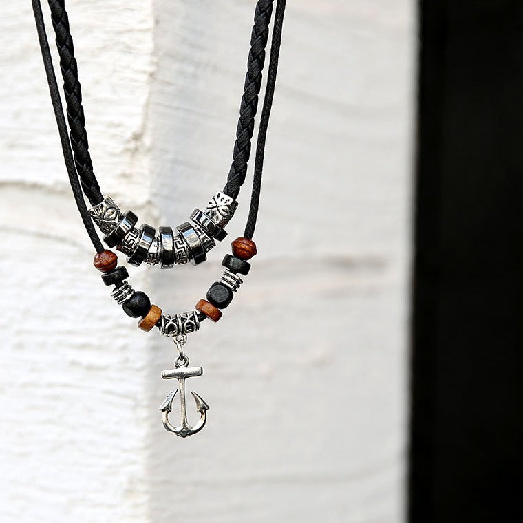 Women's & Men's Boat Anchor Retro Hipster Clavicle Chain Version Couple Necklace