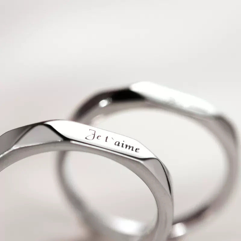 French Love You Couple Pair Of Rings