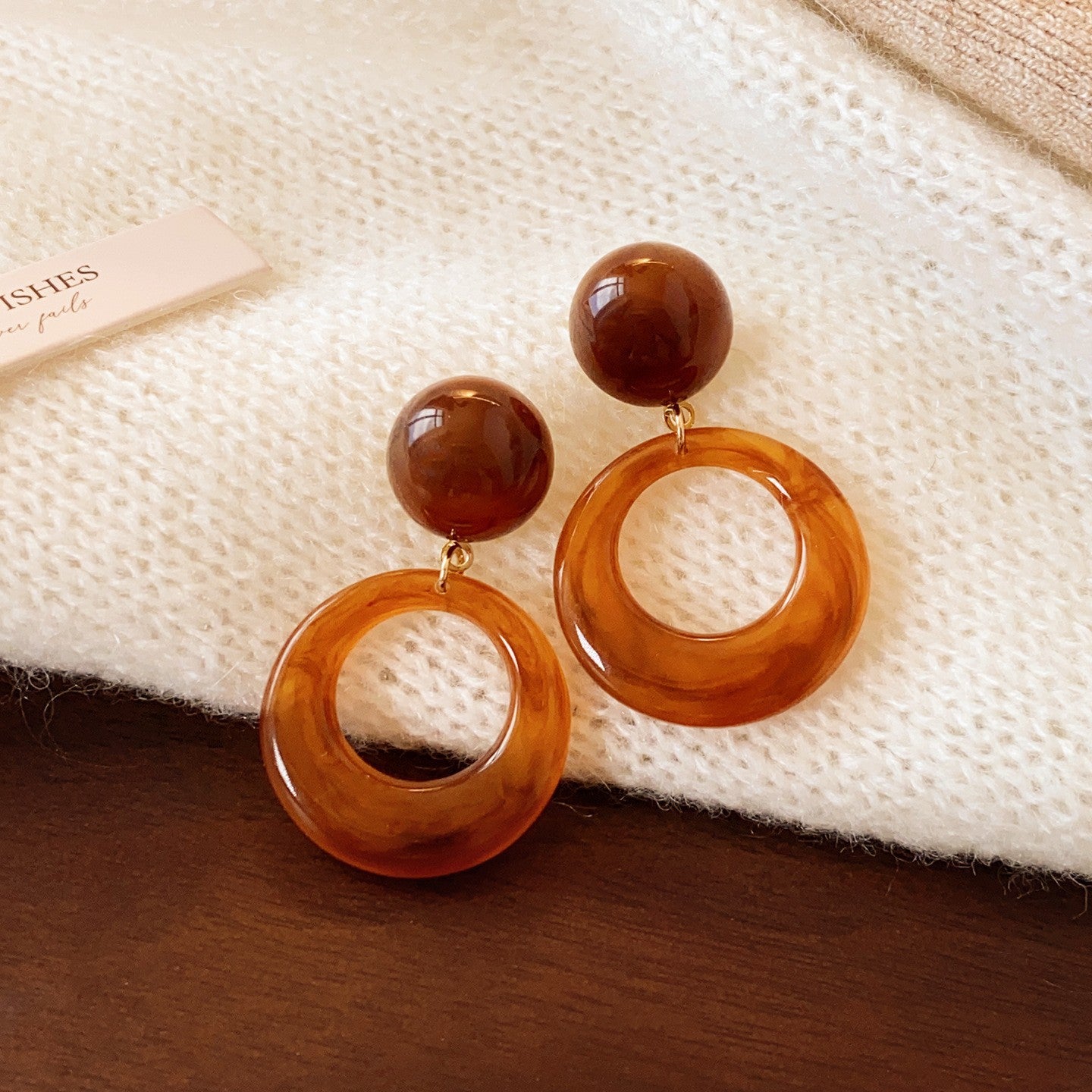 Women's Needle Geometric Irregular Resin Fashionable Retro Earrings