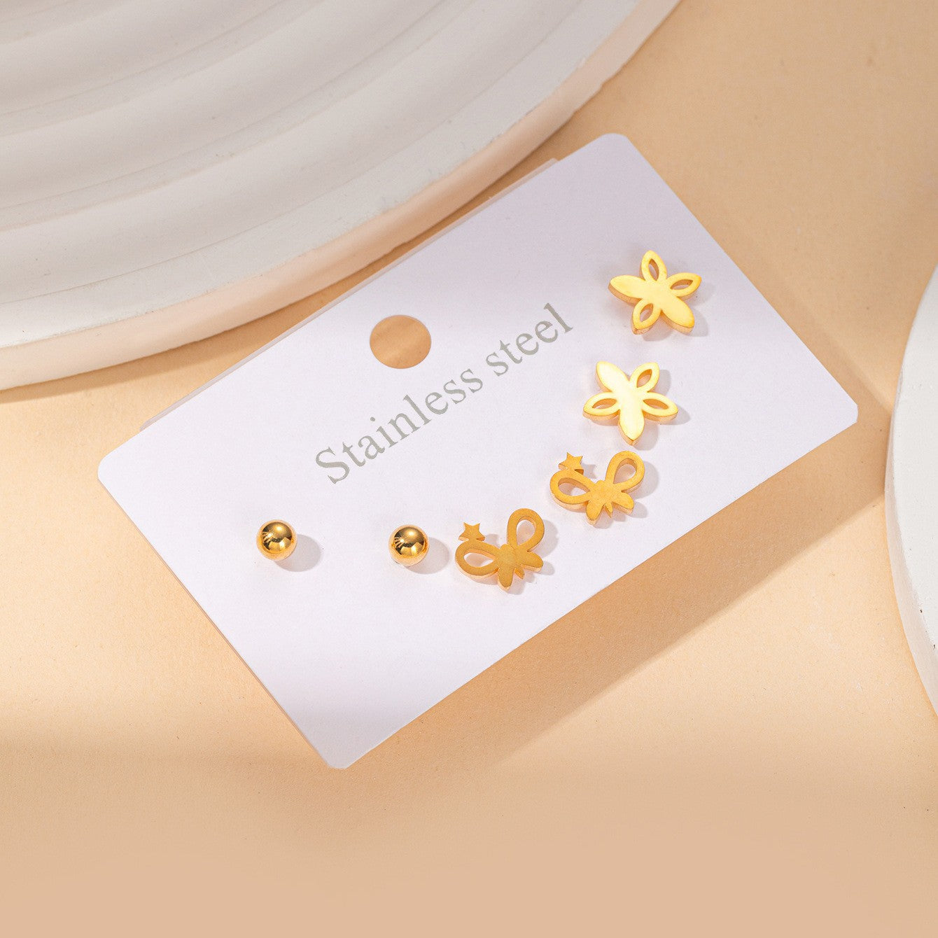 Titanium Steel Ear Exquisite Small Gold-plated Earrings