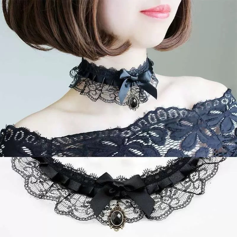 Pure Desire Lace Female Neck Bow Collar