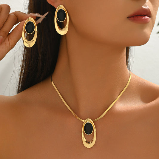 Durable Women's Niche Glossy Design Long Jewelry Set