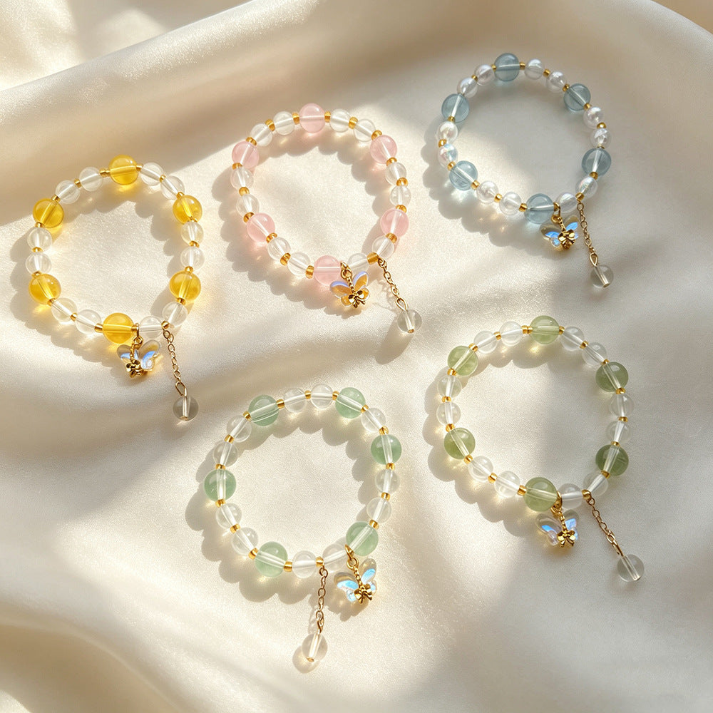 Glass Female Fresh Butterfly Cultural Creative Bracelet