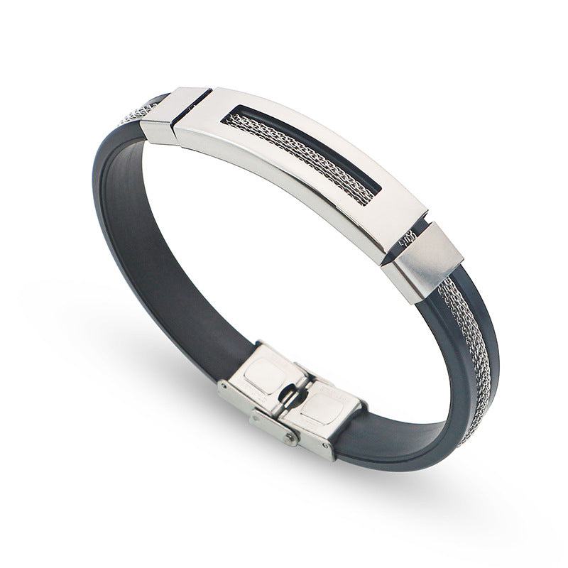 Men's Hollow Titanium Steel Simple Trendy Adjustable Bracelet