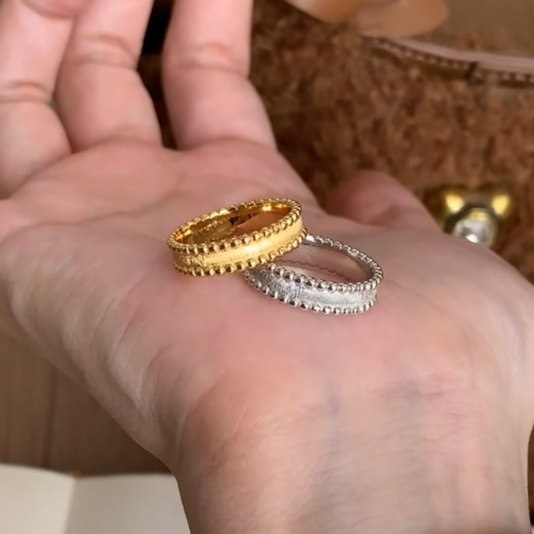 Ancient Gold Brushed Stackable Female High Rings