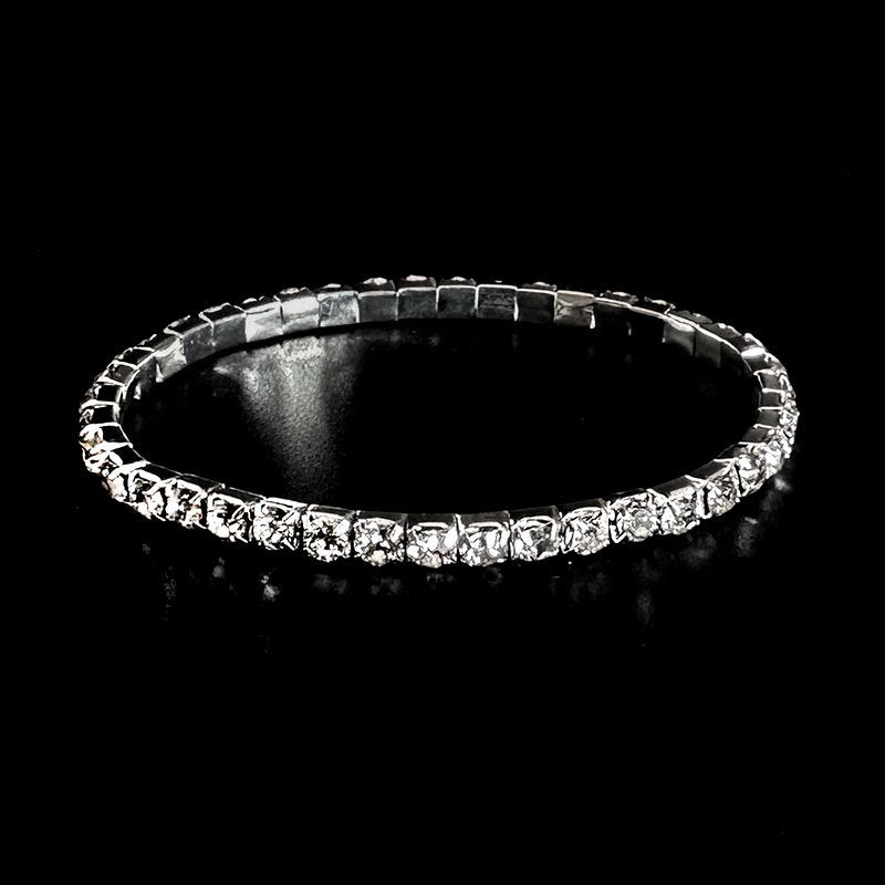 Temperament Single Row Elastic Rhinestone Simple All Match Luxury Bracelets