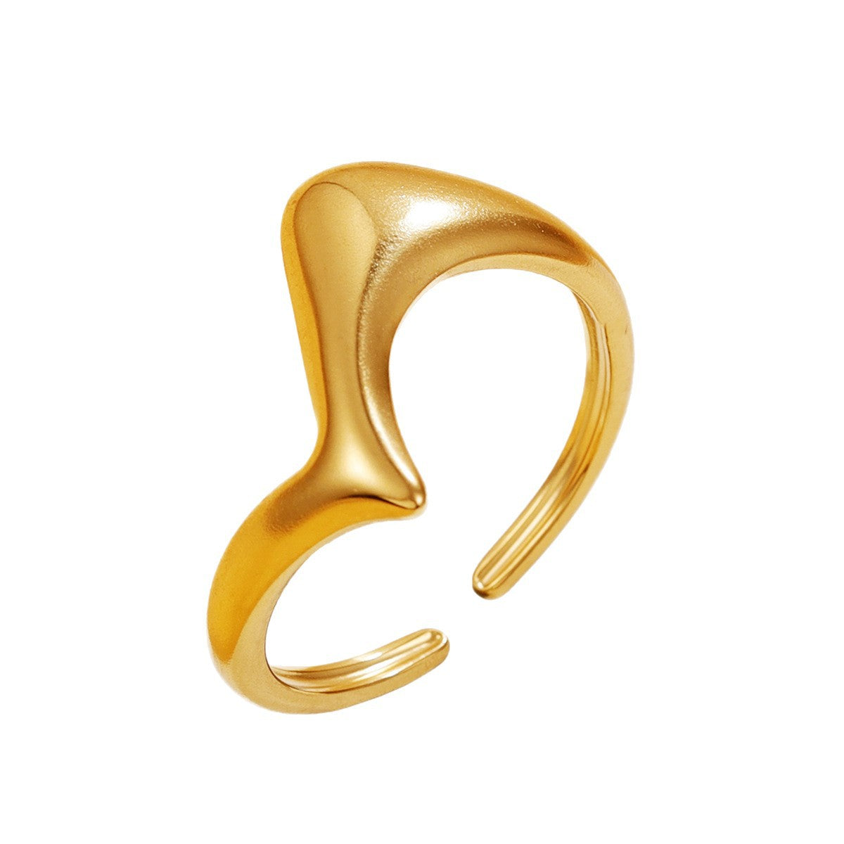 Style Geometric Thick Line Female Personality Twisted Metal Glossy Surface Ring