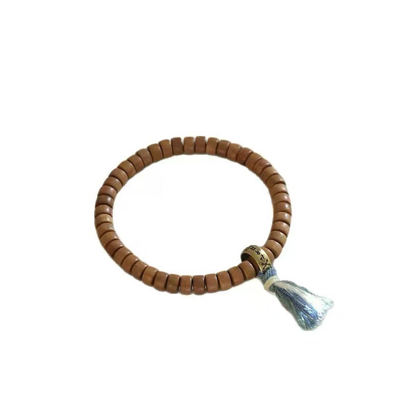 Women's & Men's Barrel Bead Blackwood Green Sandalwood Charm Good Bracelets
