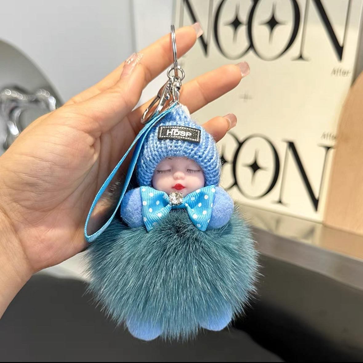 Fox Fur Doll Car Key Decoration Rings