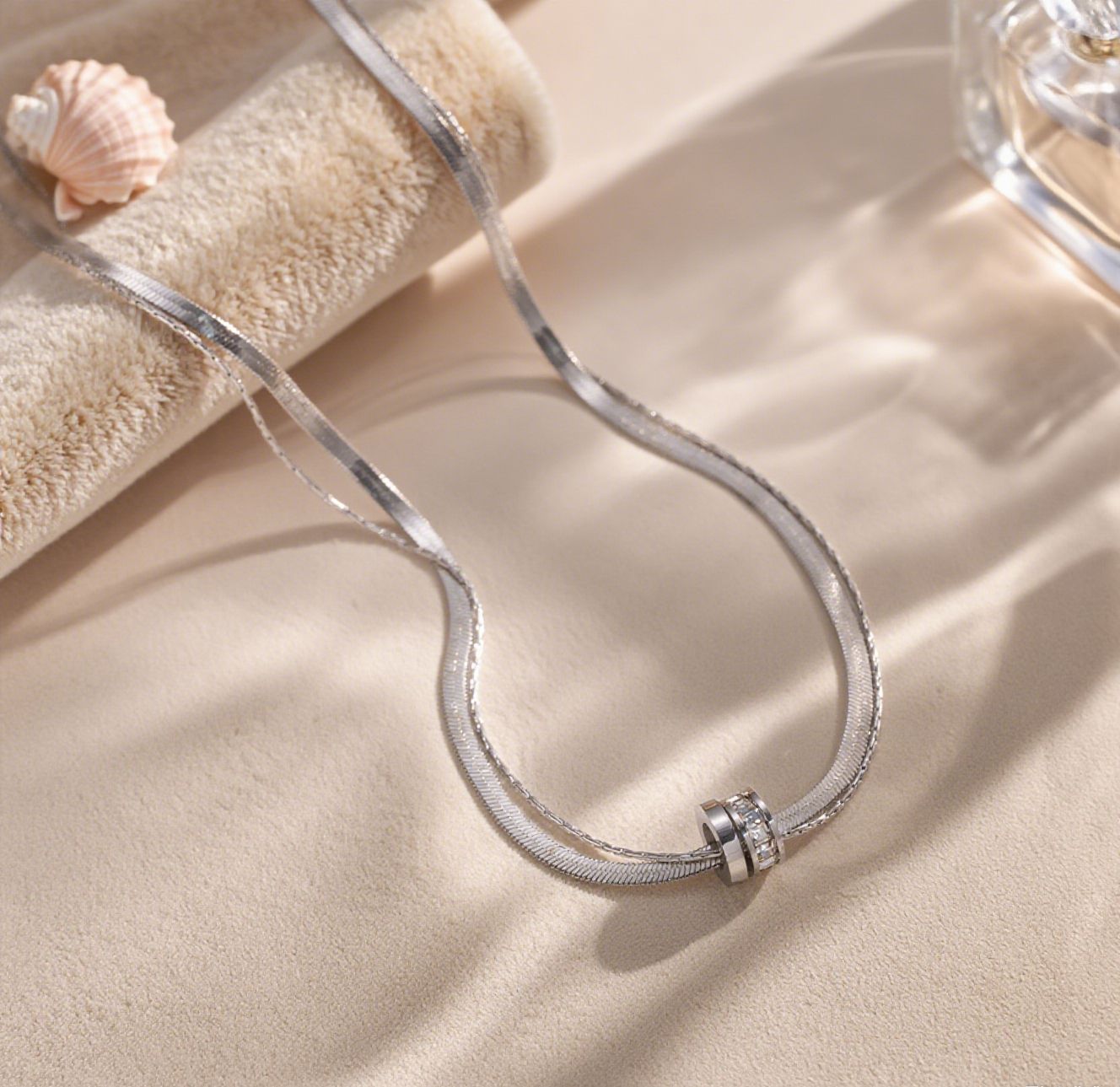 Titanium Female Like Flat Snake Hip Necklaces