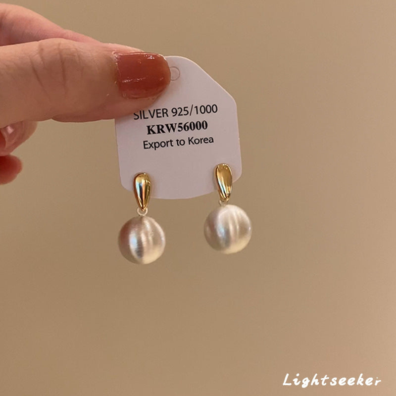 Temperament Frosted Brushed Metal Beads High-grade Light Rings
