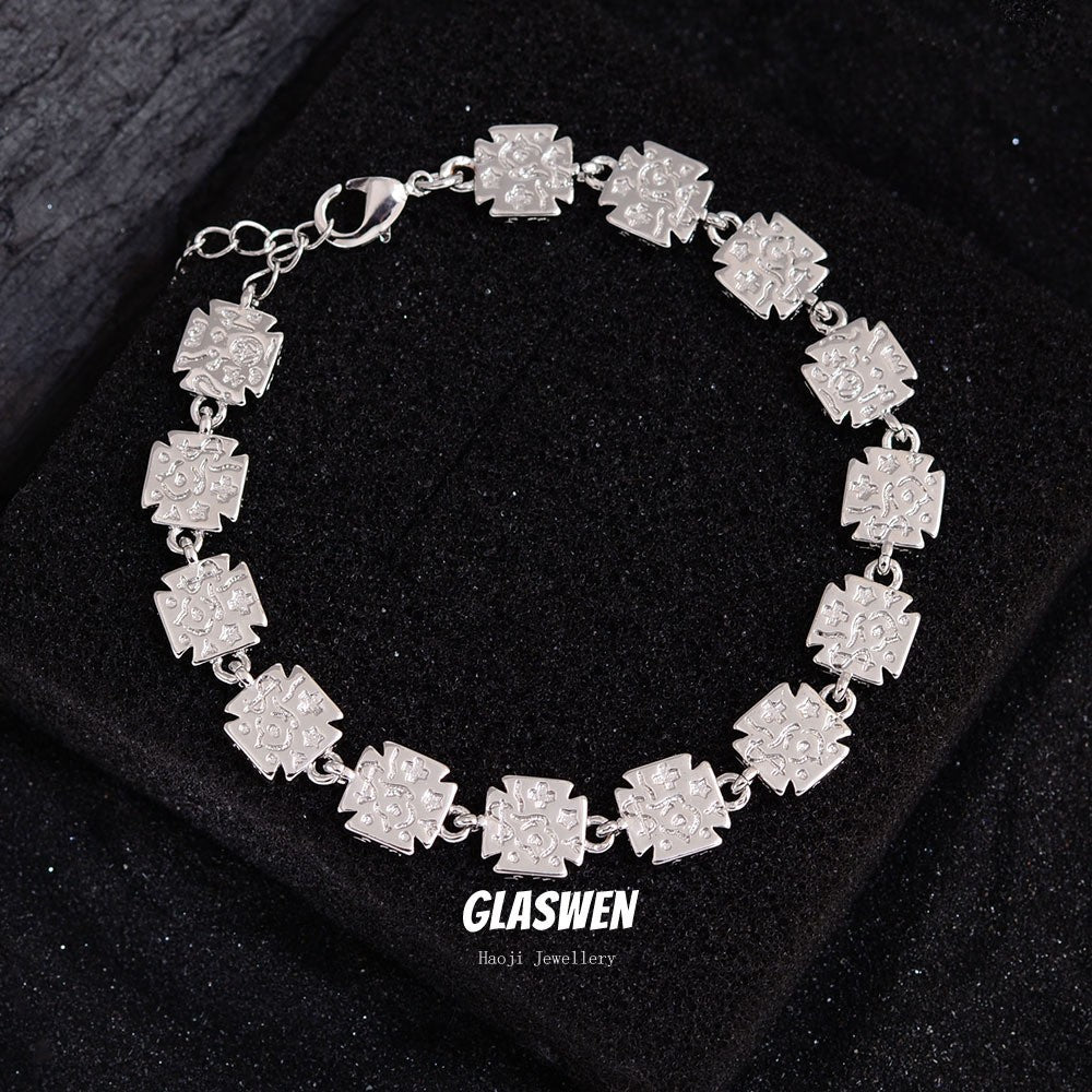 Live Broadcast Retro Color Zircon Dice Niche Bracelets