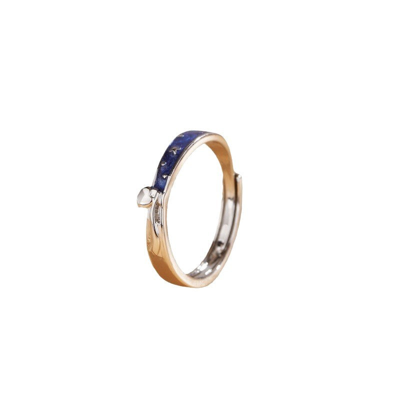Women's & Men's Prince Rose Couple Pair Special Interest Light Luxury Opening Valentine's Ring