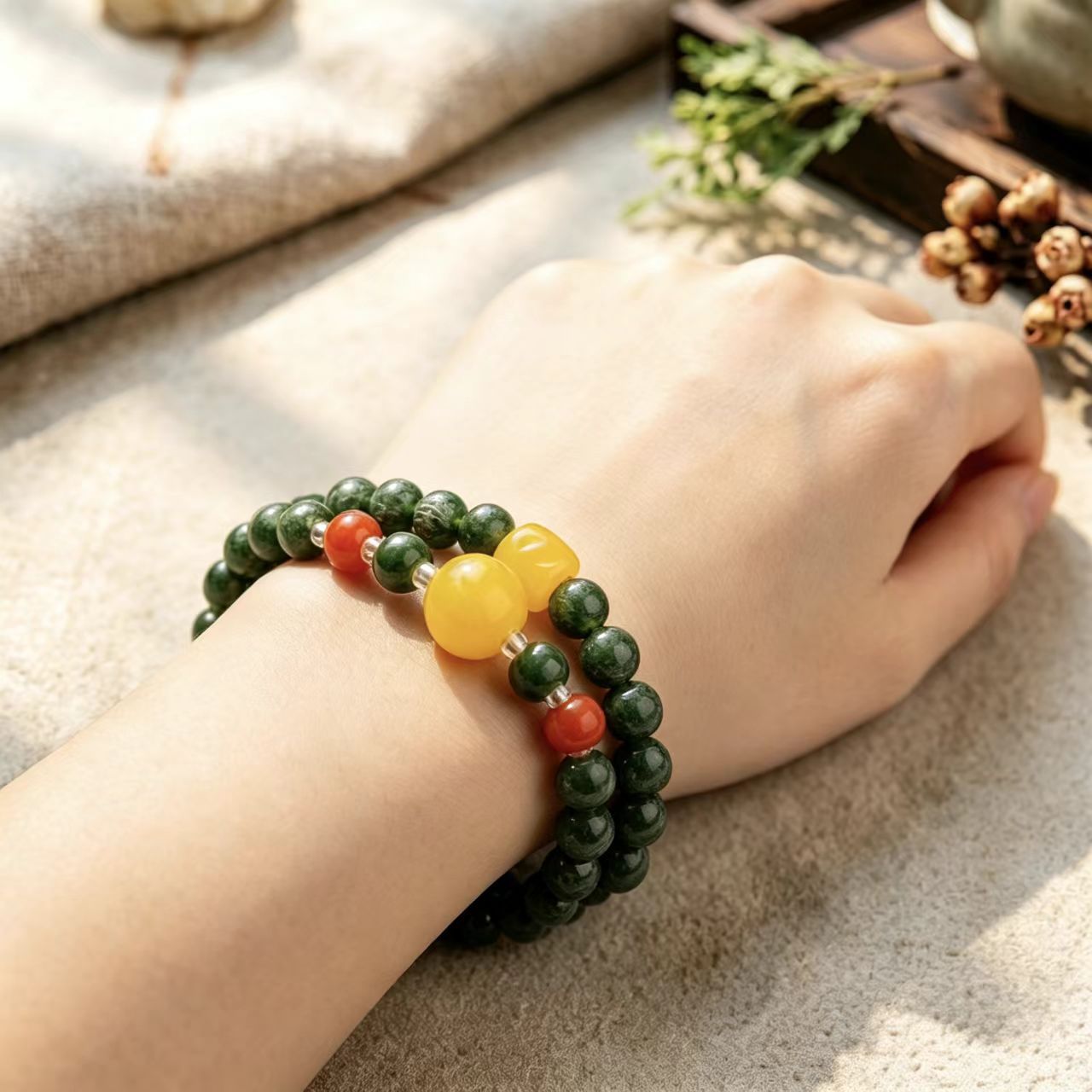 Lotus Glass Double Versatile Hand Live Bracelet