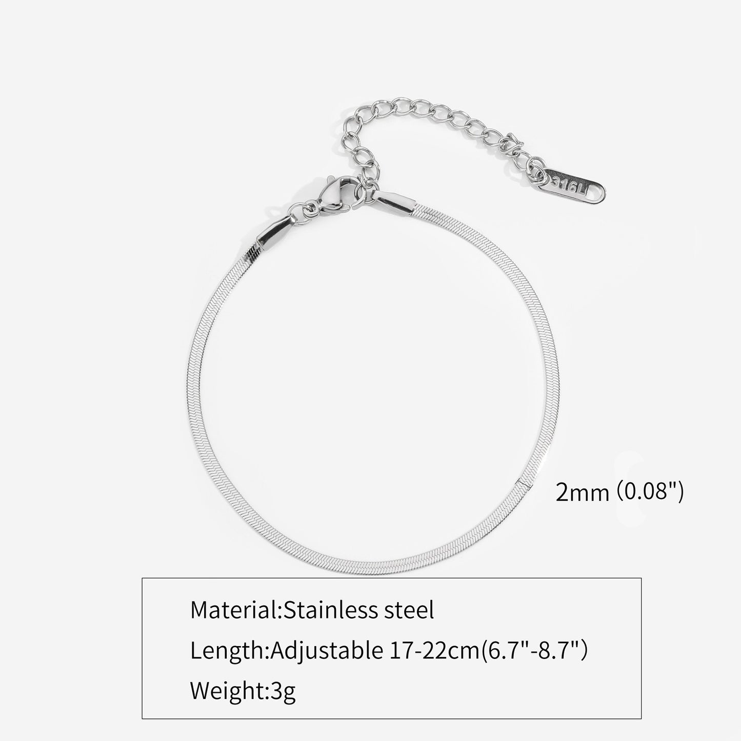 Metallic Titanium Steel Stainless Gold Blade Chain Bracelet