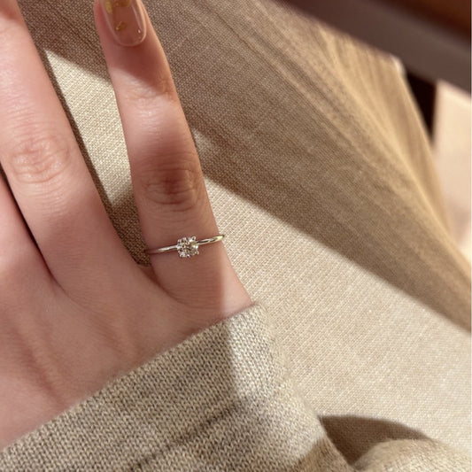 Women's Thin Glittering Single Rhinestone Simple Affordable Luxury Fashion Niche Ring