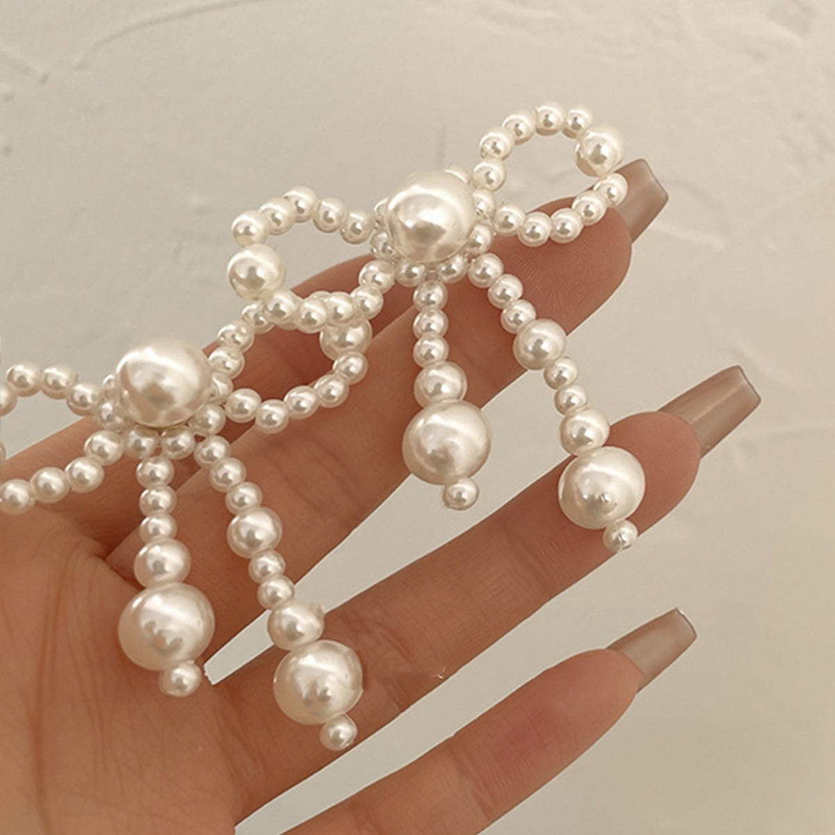Korean Style Classic Premium Tassel Beaded Bow Pair Of Earrings