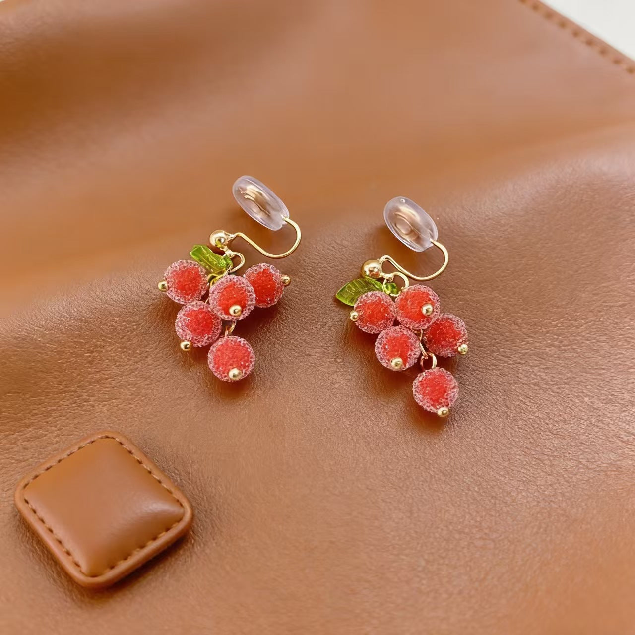 Granulated Sugar Beads High-grade Mosquito Coil Ear Clip Earrings