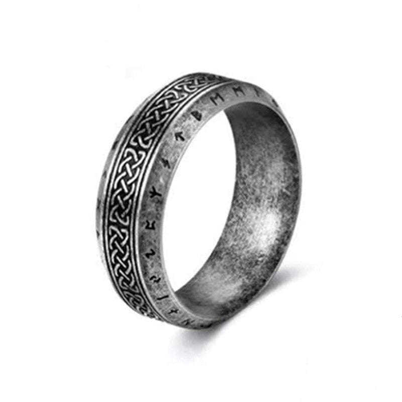 Men's Vintage Baked Fog Wen Titanium Steel Rings