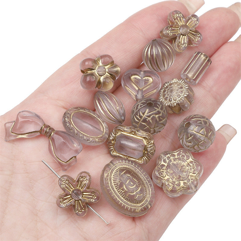 Acrylic Transparent Vintage Frosted Gold Scattered Beads Jewelry Accessories