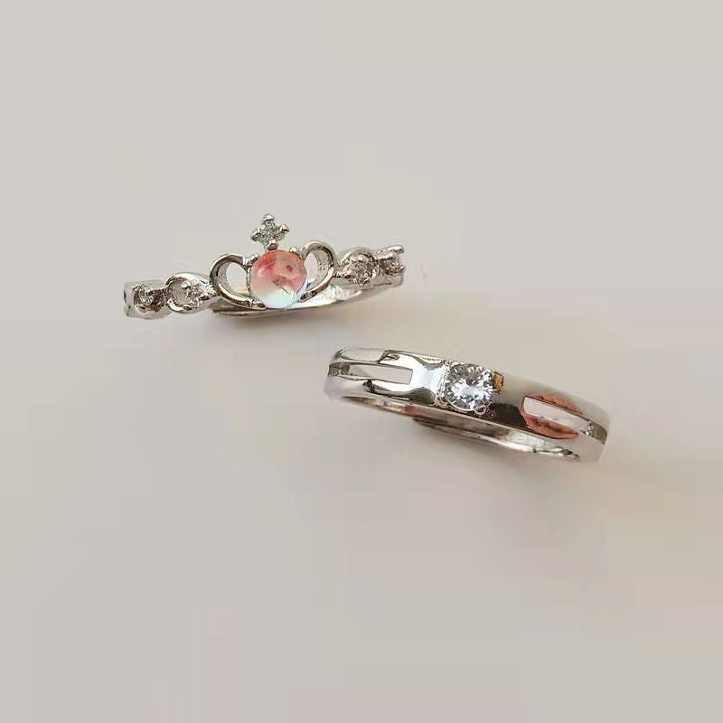 Women's & Men's Niche Couple Crown Lovers Trendy High Sense Ring