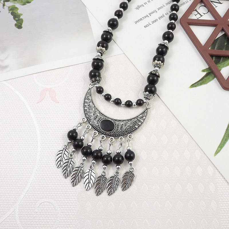 Ethnic Tibetan Colorful Beads Female Phoenix Necklace
