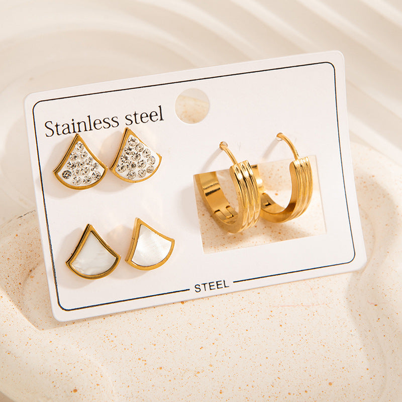 Titanium Steel Ear Exquisite Small Gold-plated Earrings