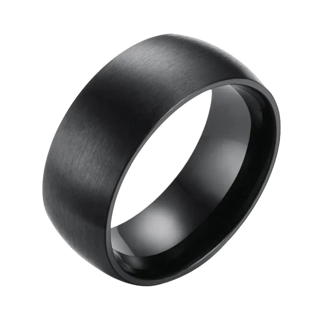 Men's Arc Matte Brushed Titanium Steel Wedding Xi Rings