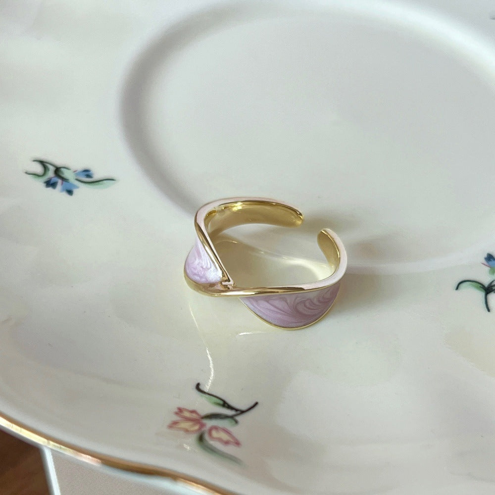 Glaze Enamel Butterfly Female Purple Special Interest Light Rings