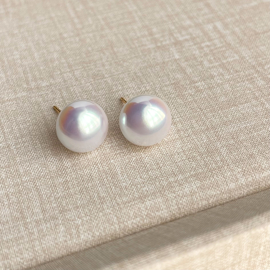 Entry Lux Style Steamed Bread Pearl Earrings