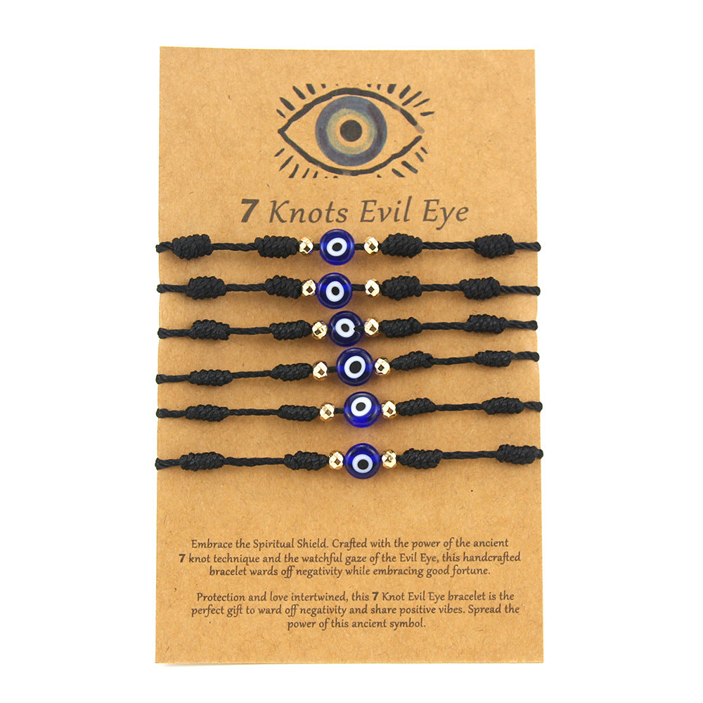 Devil's Eye Red Rope Woven Sets Of Cards Adjustable Couple Bracelets