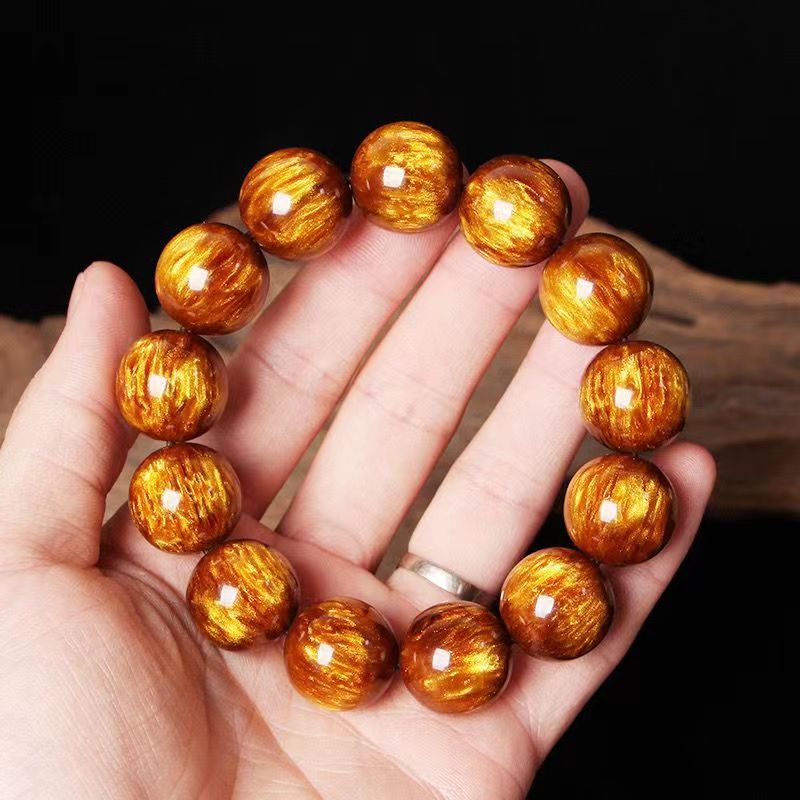 Gold Silk Sea Willow Buddha Beads National Bracelets